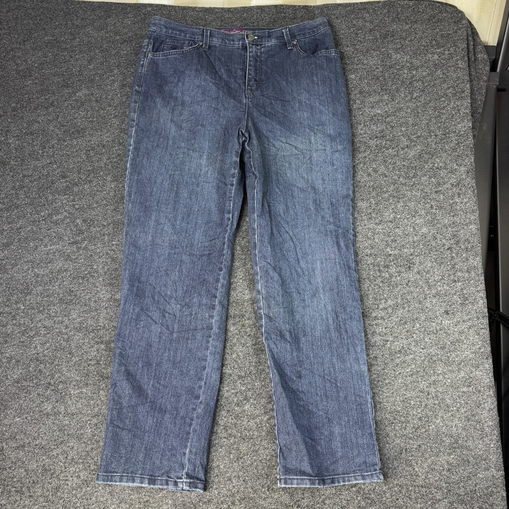 Gloria Vanderbilt Amanda Straight Leg Jeans Womens 12 Short Blue Denim Cotton